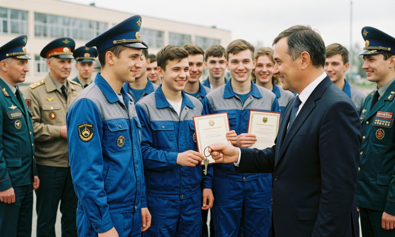 Молодожёнам, переехавшим из Перми в Татарстан, торжественно вручили ключи от арендного жилья: ИИ фото