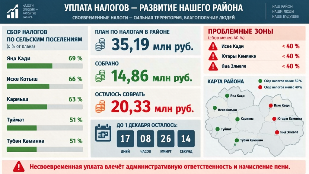 Среди сельских поселений активность по уплате налога заметно различается: ИИ фото