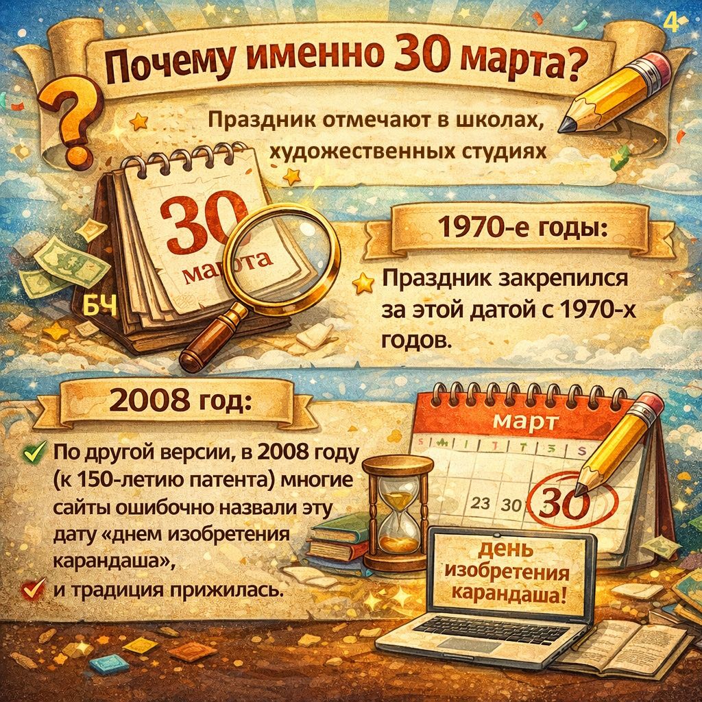 30 марта — День карандаша: праздник творчества и простоты