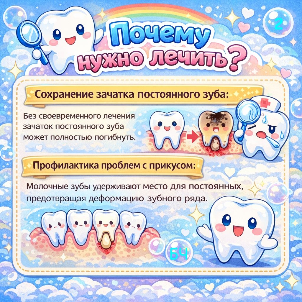 Молочные зубы: лечить или нет? (карточки)