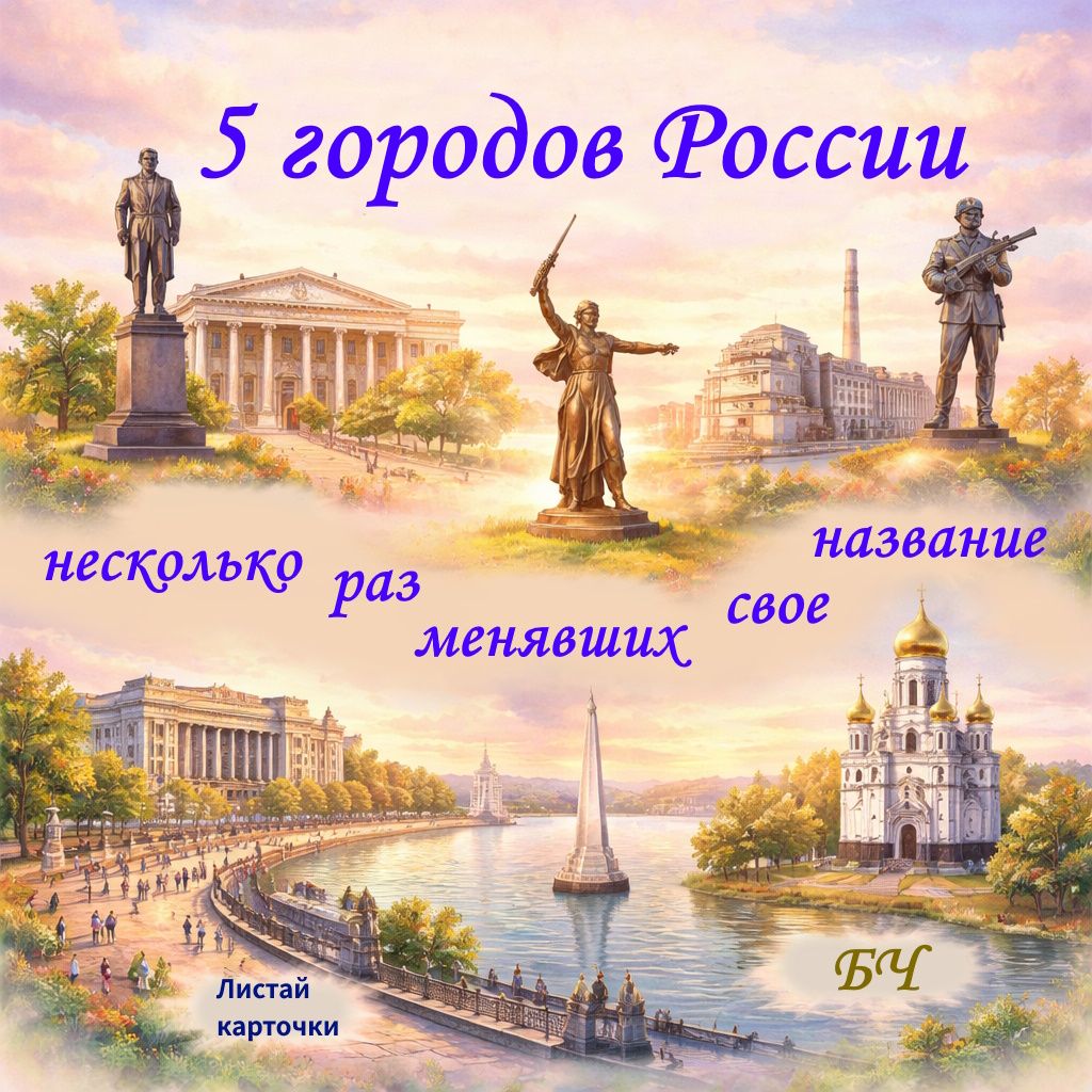 Города-фениксы: как смена власти меняла имена (карточки)