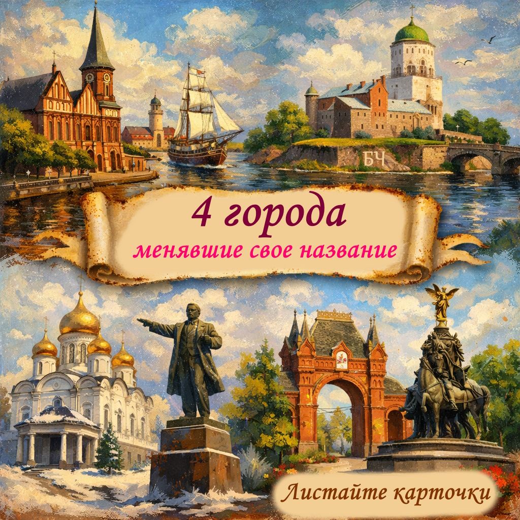 Карта перемен: чьи имена носили знакомые города (карточки)