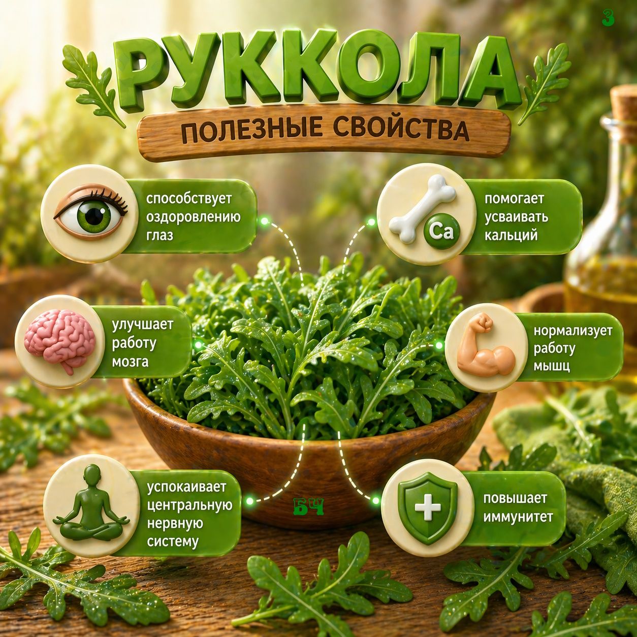 Руккола — однолетнее травянистое растение (карточки)