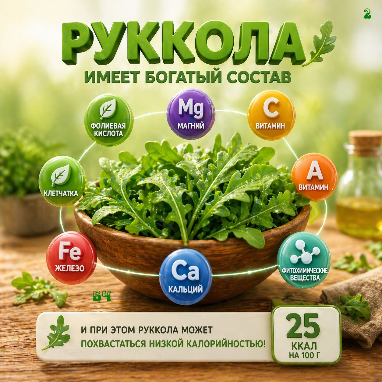 Руккола — однолетнее травянистое растение (карточки)