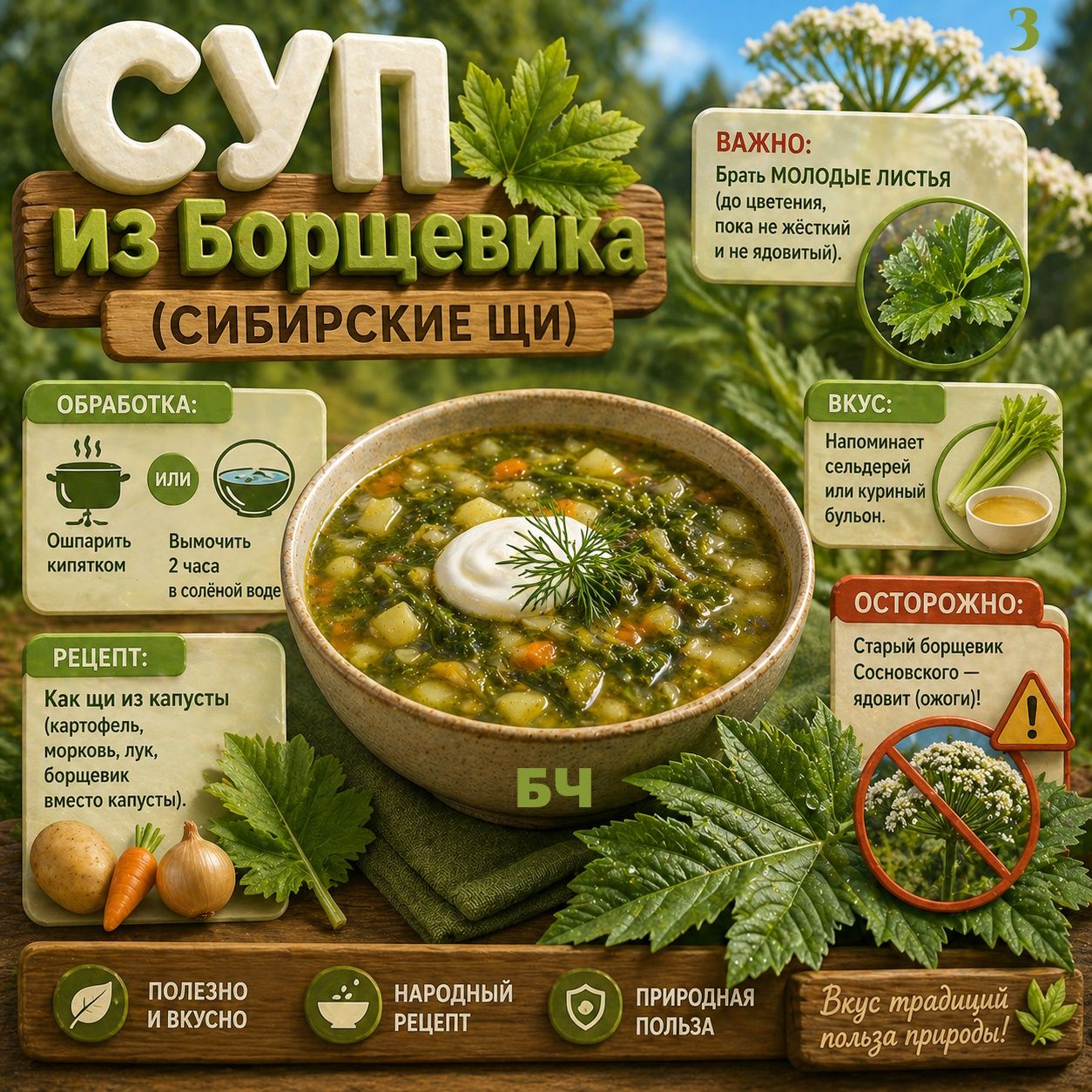 Весенние супы из зелени (карточки)