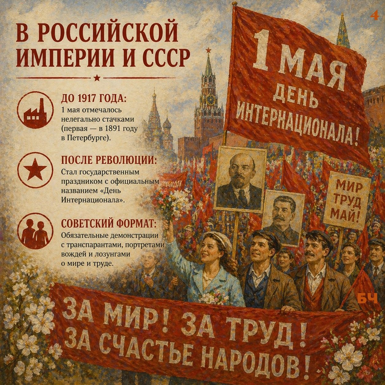 1 мая – не просто красный день календаря (карточки)
