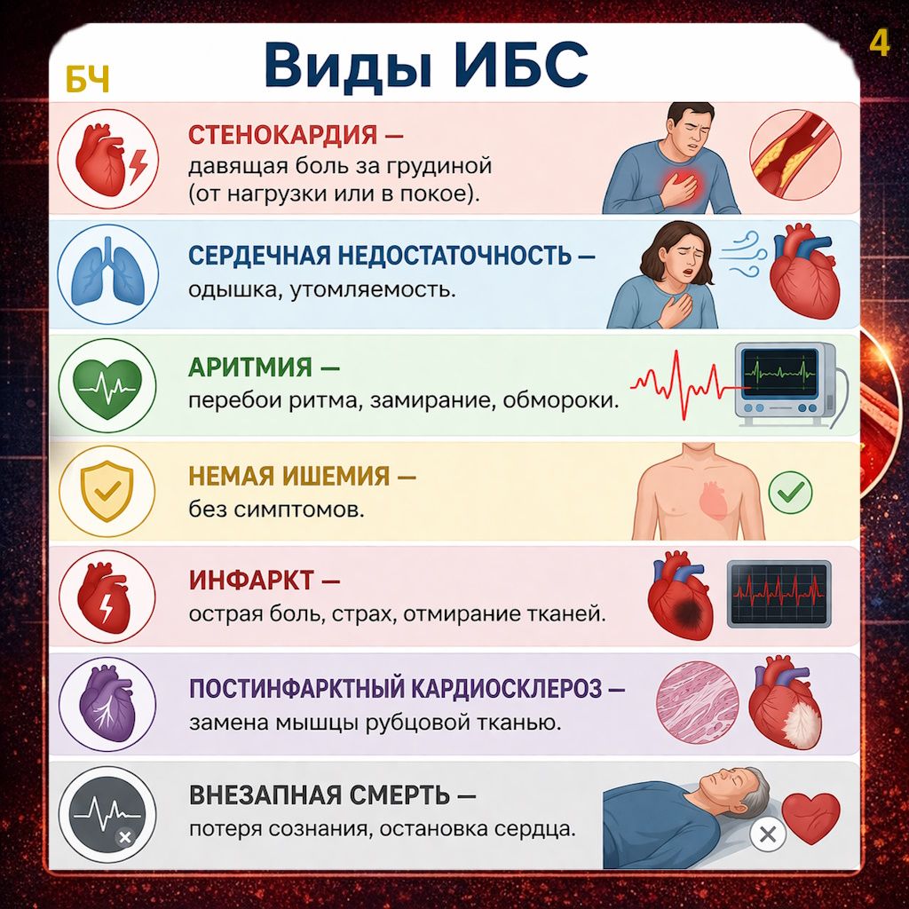 Что такое ишемическая болезнь сердца? (карточки)