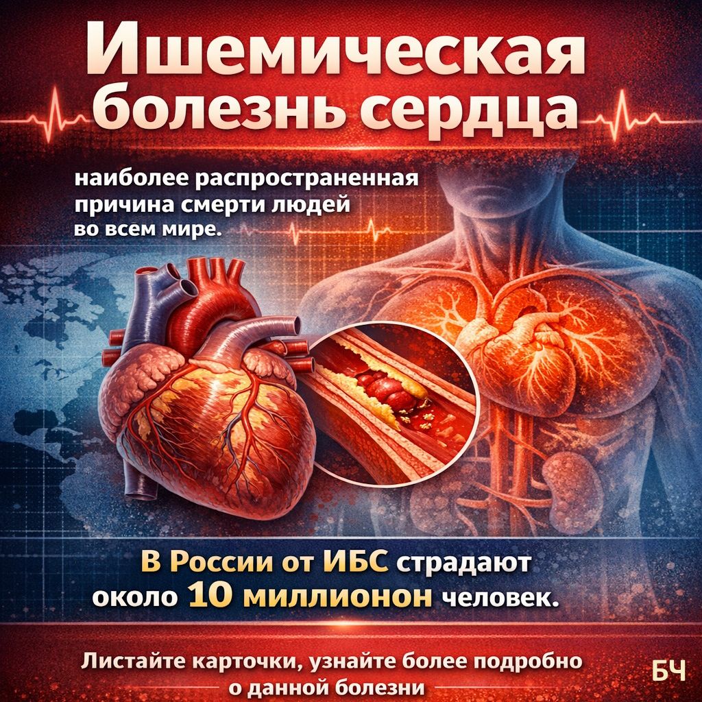 Что такое ишемическая болезнь сердца? (карточки)
