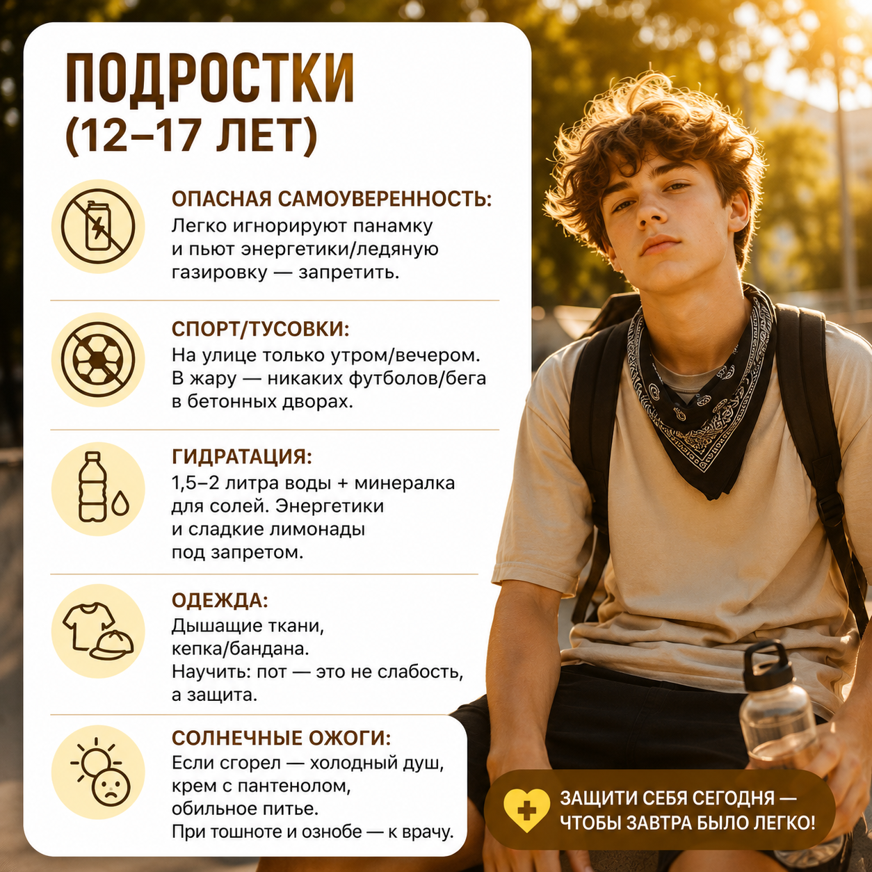 Правила поведения в жару (карточки)