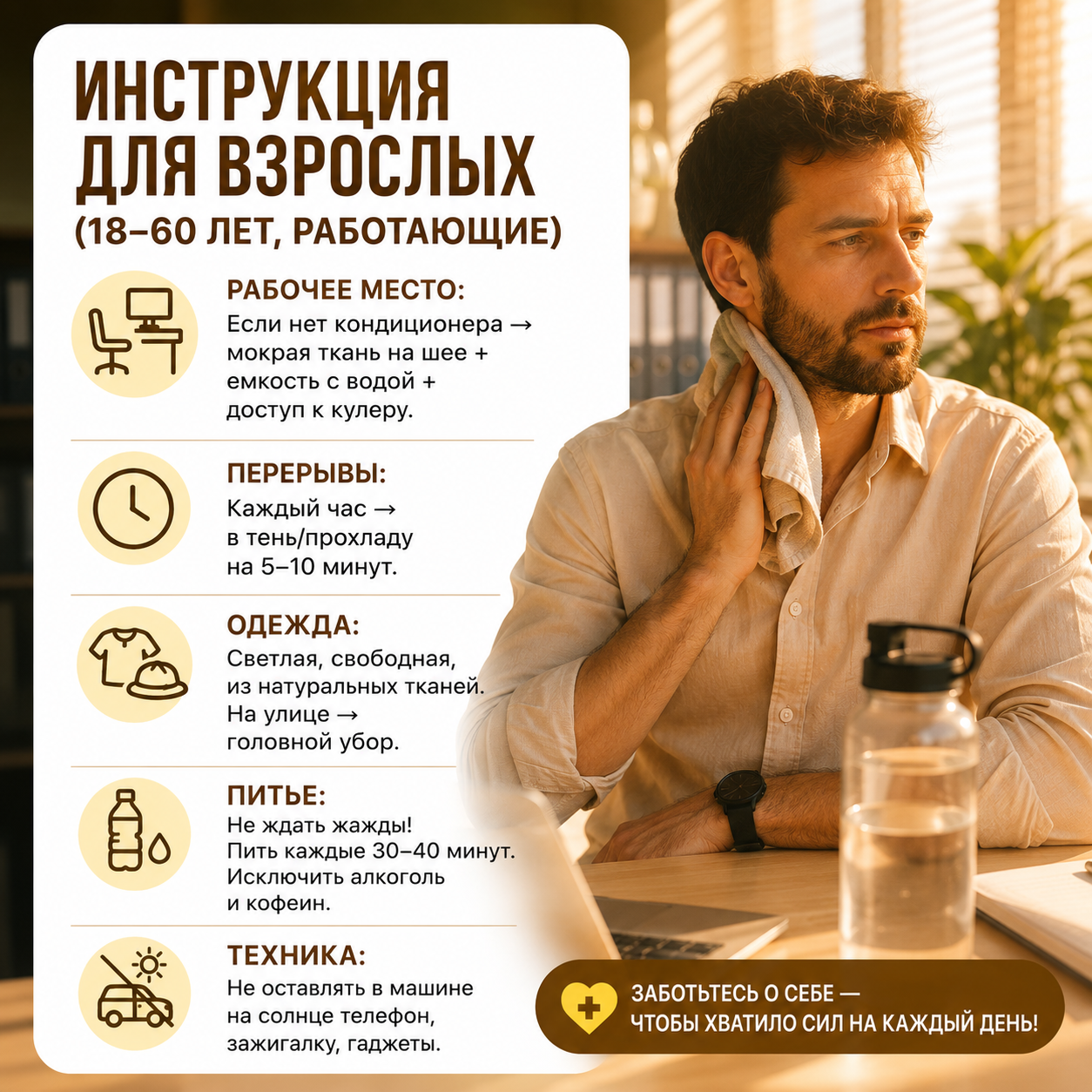 Правила поведения в жару (карточки)