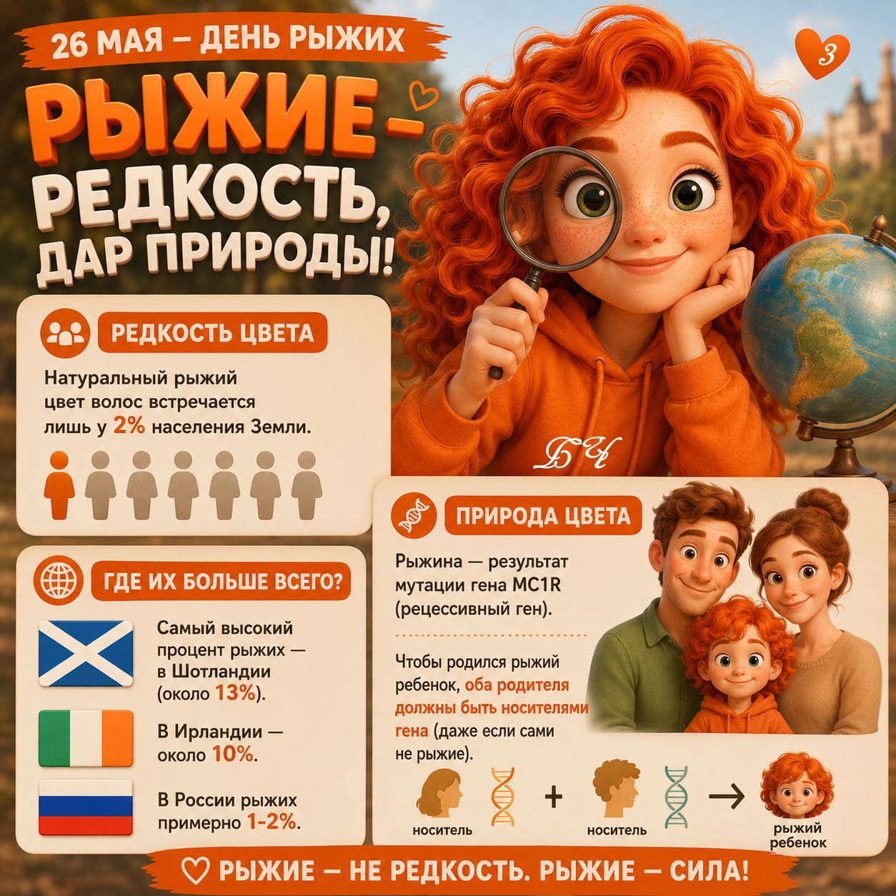 Всемирный день рыжих (карточки)