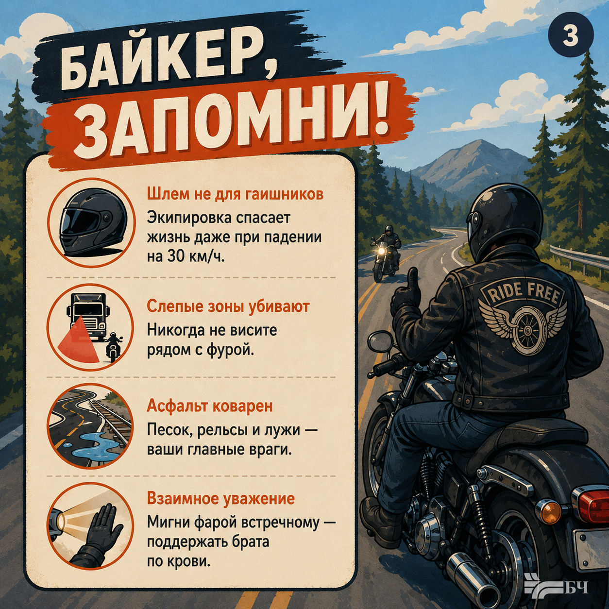 Вместо дивана — седло. Вместо скуки — рев мотора. Отмечай день в движении (карточки)