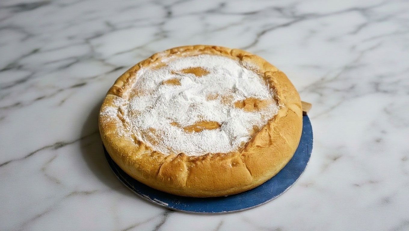 Золотистый пирог с сочной калиновой начинкой