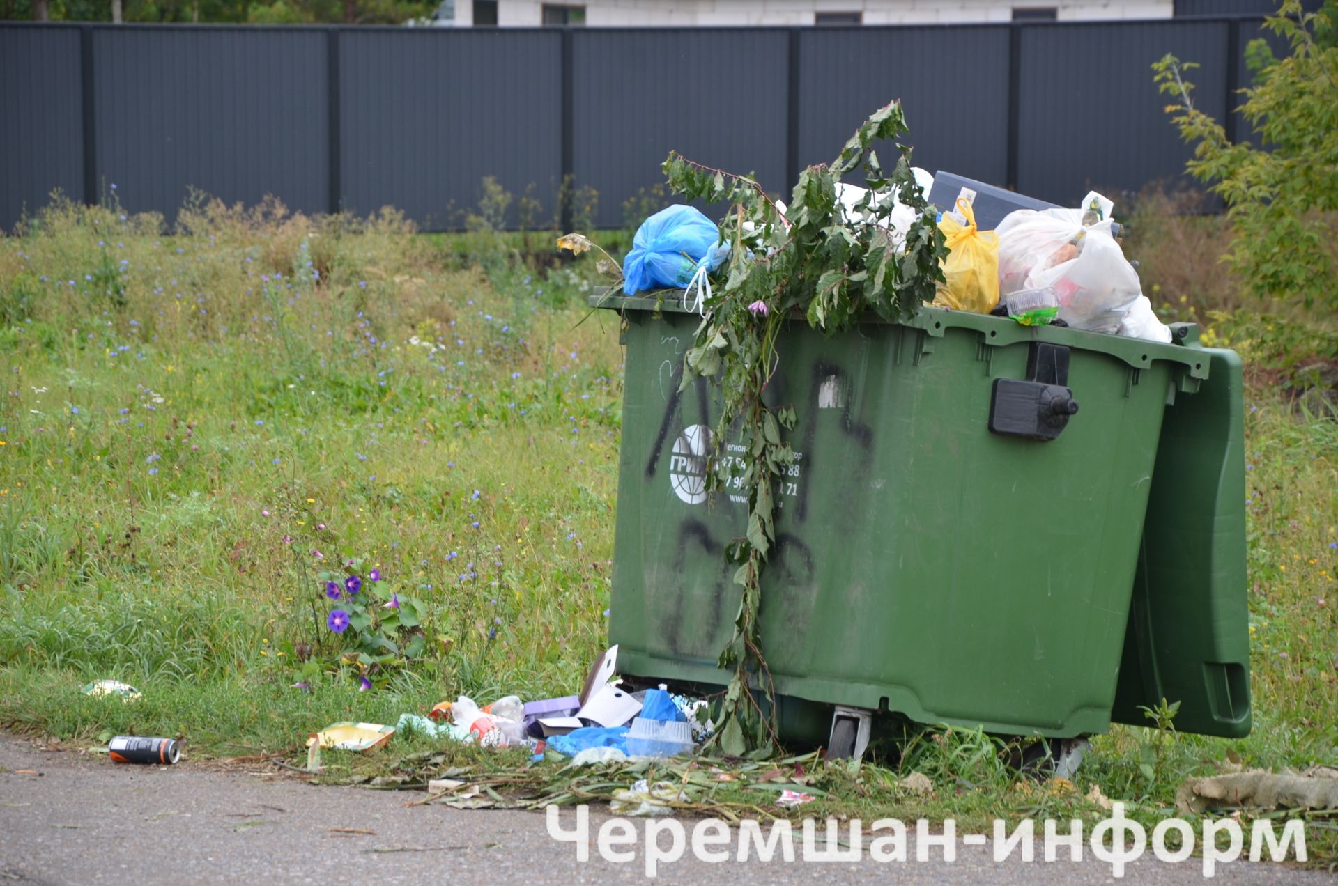 Чирмешәндә чүп контейнерларына үсемлек сабаклары ташлаучыларга штраф яный