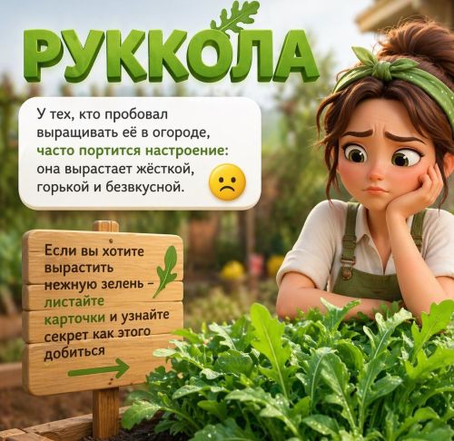 Руккола — однолетнее травянистое растение (карточки)