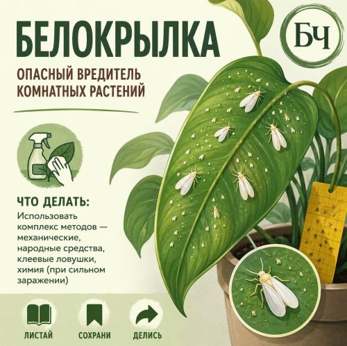 Как избавиться от белокрылки в теплице и на открытом грунте (карточки)