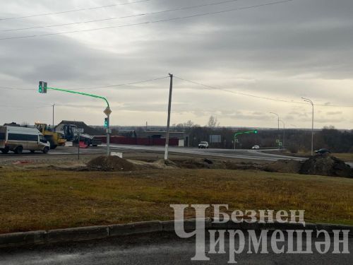 Кече Чегодай авылы янындагы юл чатында светофорлар куйдылар