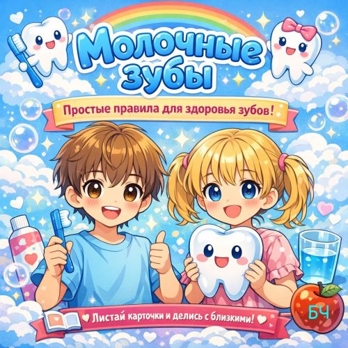 Молочные зубы: лечить или нет? (карточки)