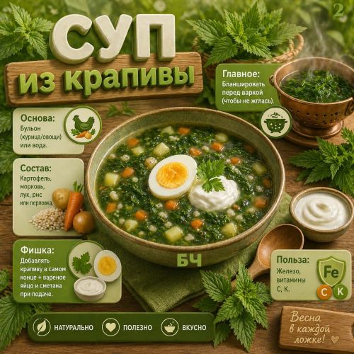 Весенние супы из зелени (карточки)
