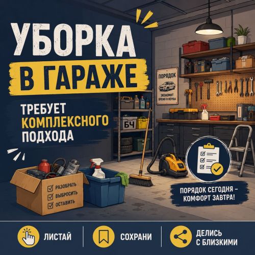 Уборка в гараже: комплексный подход (карточки)