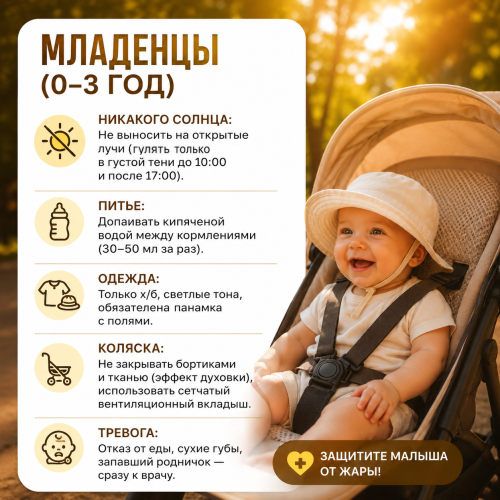 Правила поведения в жару (карточки)