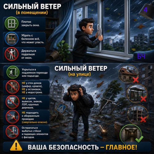 Гроза и ветер — не повод для селфи, а сигнал к действию!  (карточки)