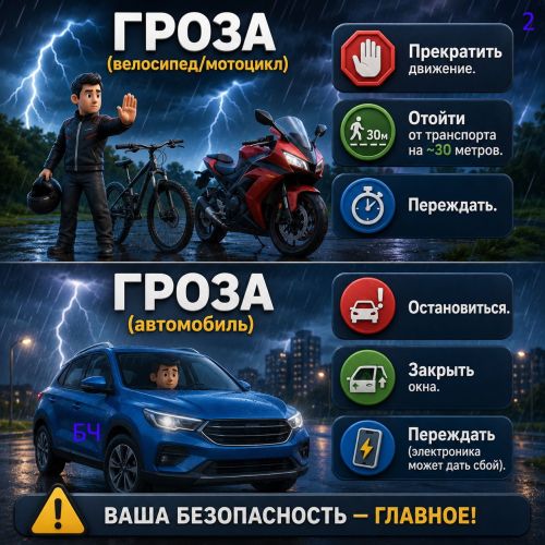 Гроза и ветер — не повод для селфи, а сигнал к действию!  (карточки)