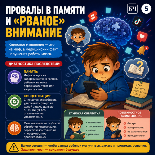 Телефон в руках — мозг в тумане (карточки)