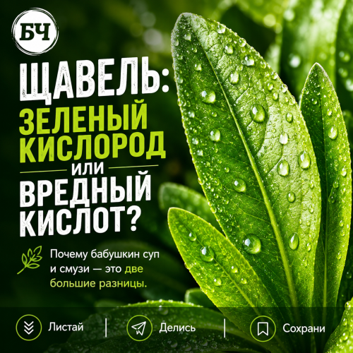 Щавель: польза и вред (карточки)