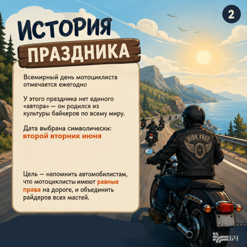 Вместо дивана — седло. Вместо скуки — рев мотора. Отмечай день в движении (карточки)