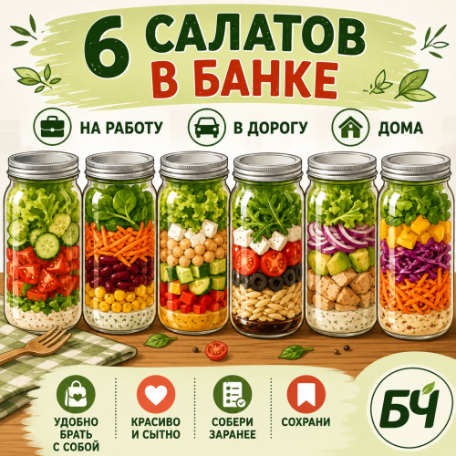 6 САЛАТОВ В БАНКЕ (карточки)
