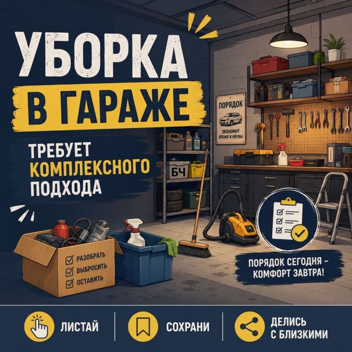 Уборка в гараже: комплексный подход (карточки)