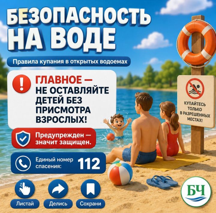 В наших карточках основные правила безопасного поведения на водоемах
