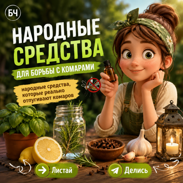 Народные средства от комаров (карточки)