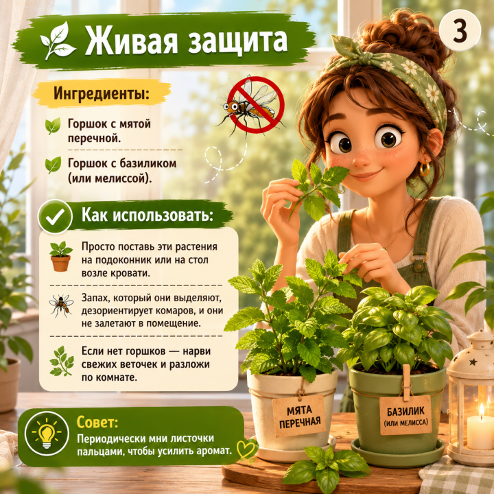 Народные средства от комаров (карточки)