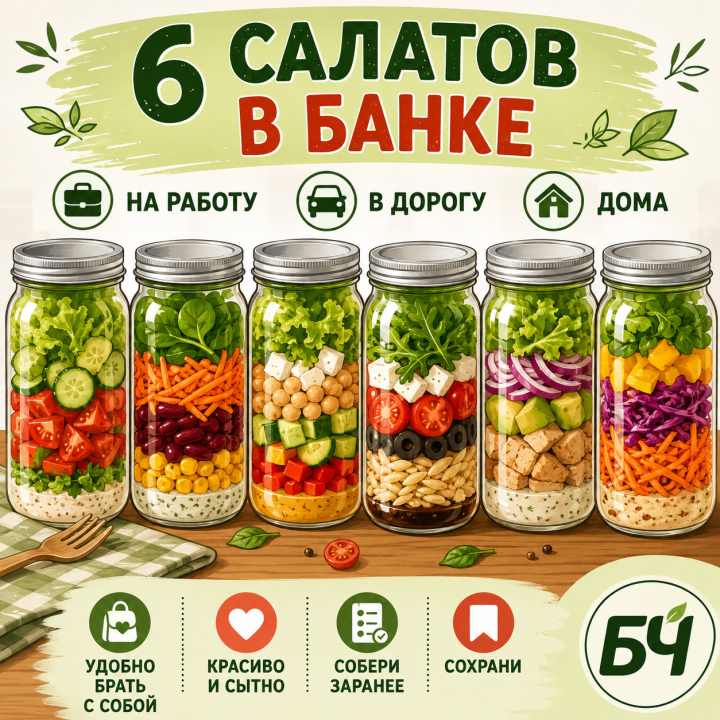 6 САЛАТОВ В БАНКЕ (карточки)