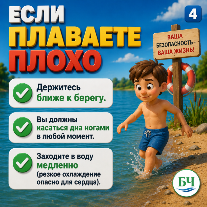 В наших карточках основные правила безопасного поведения на водоемах