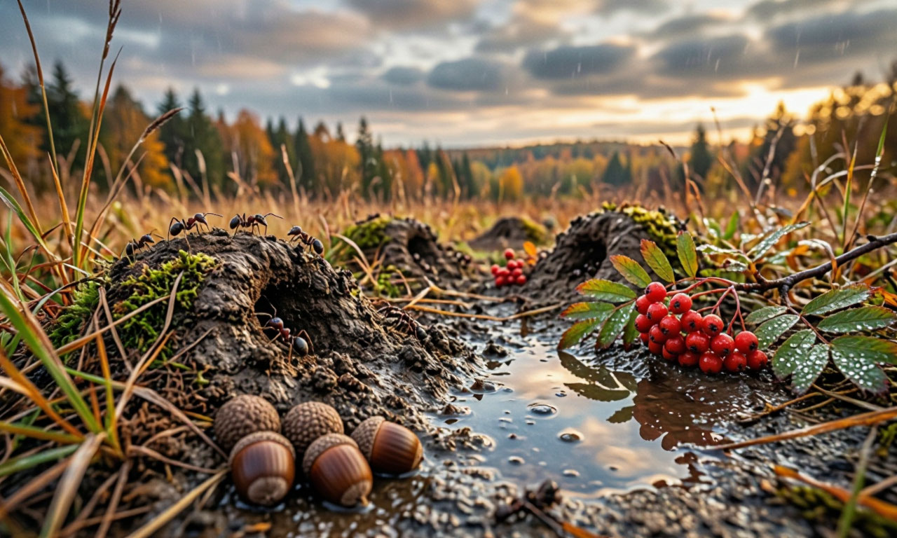 Много рябины — холодная зима: ИИ фото