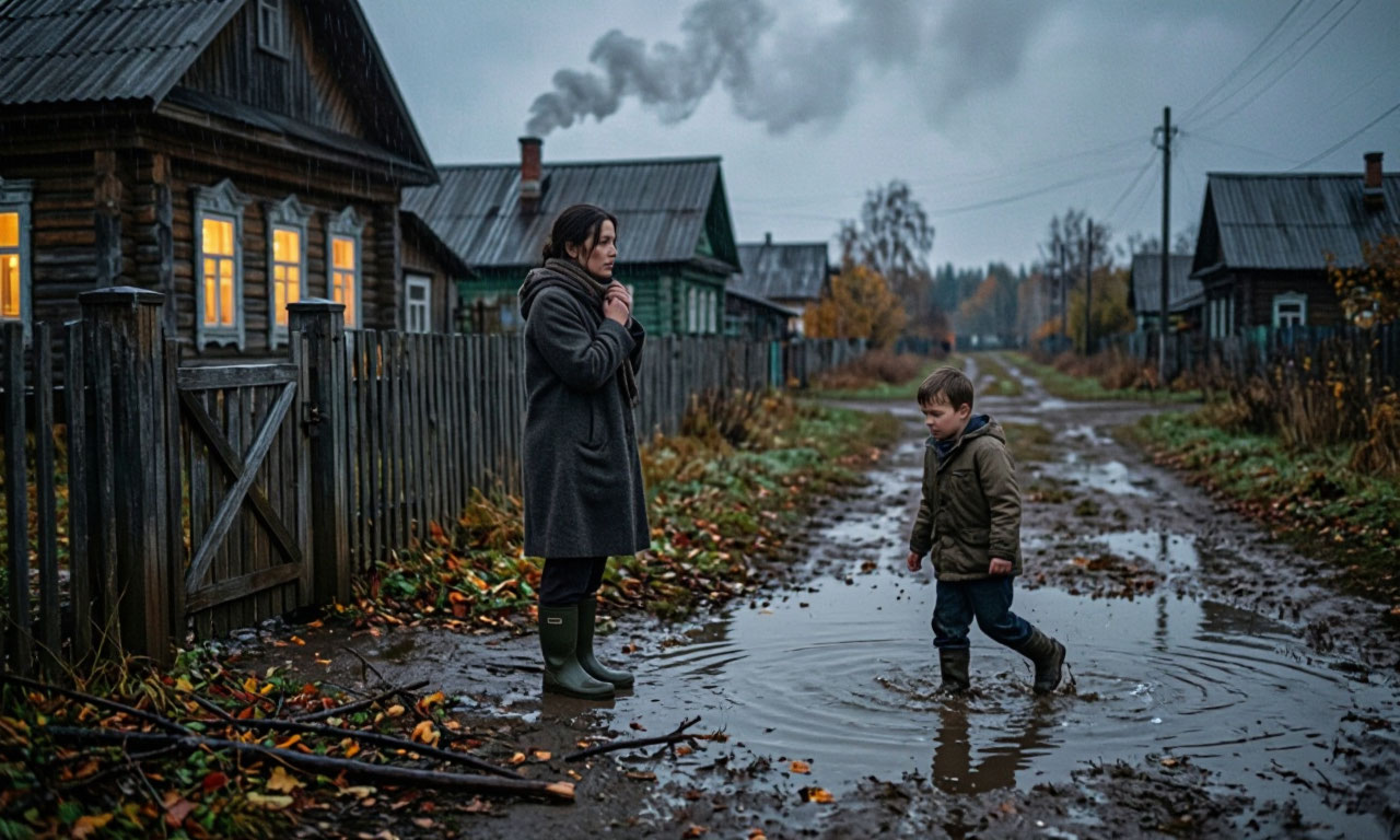 На улице грязно и сыро — устойчивого снега не будет до ноября: ИИ фото