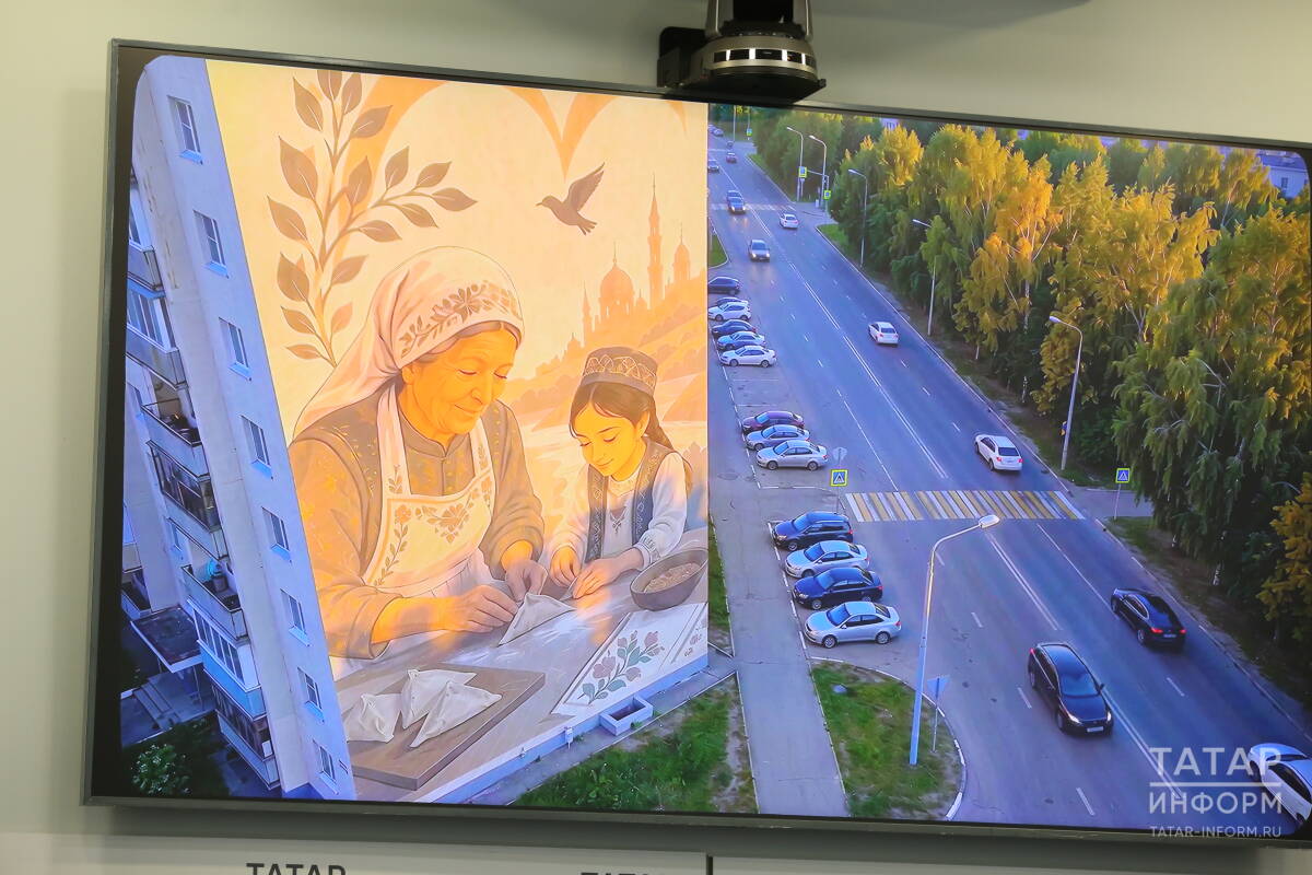 Мурал художника из Татарстана претендует на победу в проекте ПФО «ФормАРТ». Фото: Султан Исхаков / «Татар-информ»