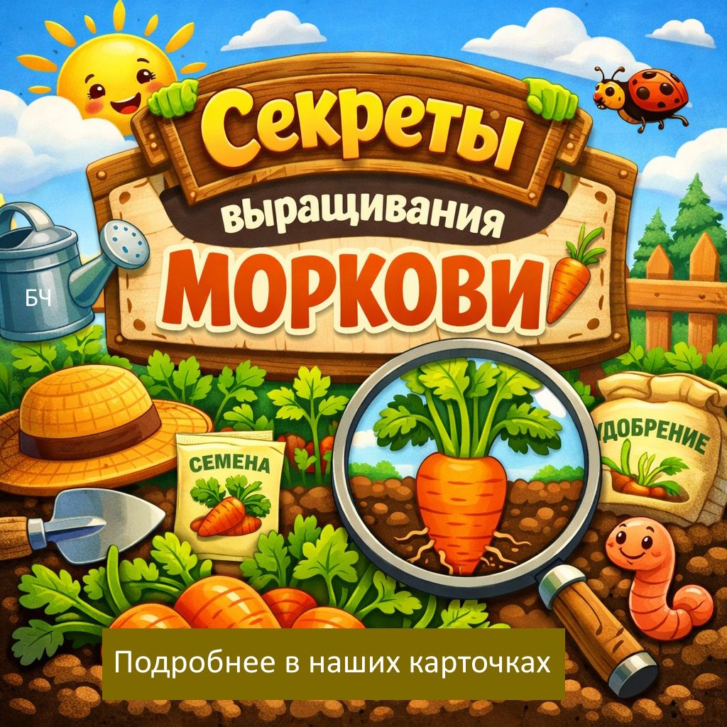 Секреты выращивания моркови (карточки)