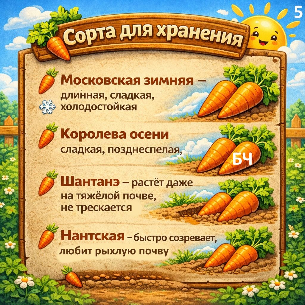 Секреты выращивания моркови (карточки)