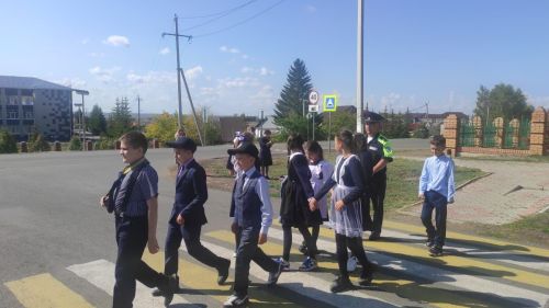 Чирмешәндә җәяүлеләр юл аша инспектор белән чыгып караганнар