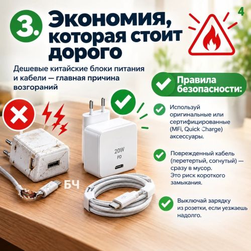 Правила безопасной зарядки, о которых многие забывают