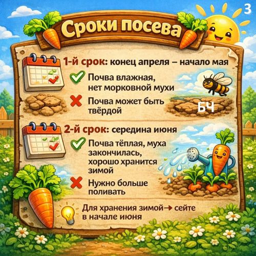 Секреты выращивания моркови (карточки)