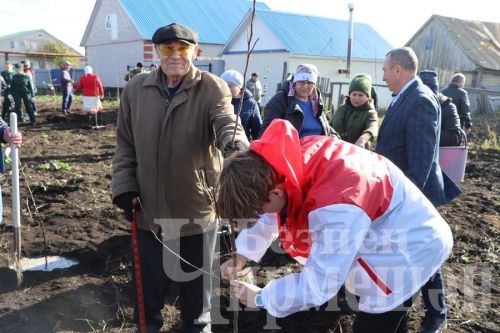 Яңа Элмәледәге ак бакчада 99 төп алмагач үсентесе утырттылар (ФОТОРЕПОРТАЖ)